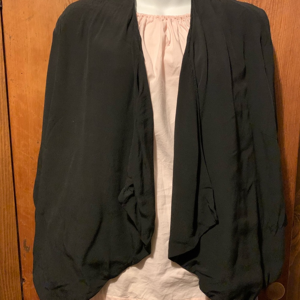 Ruched Sleeve Drape Front Jacket